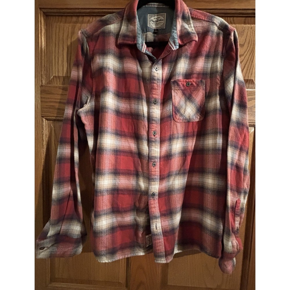 Flag &Anthem Red/Blue Plaid Large Long Sleeve XL